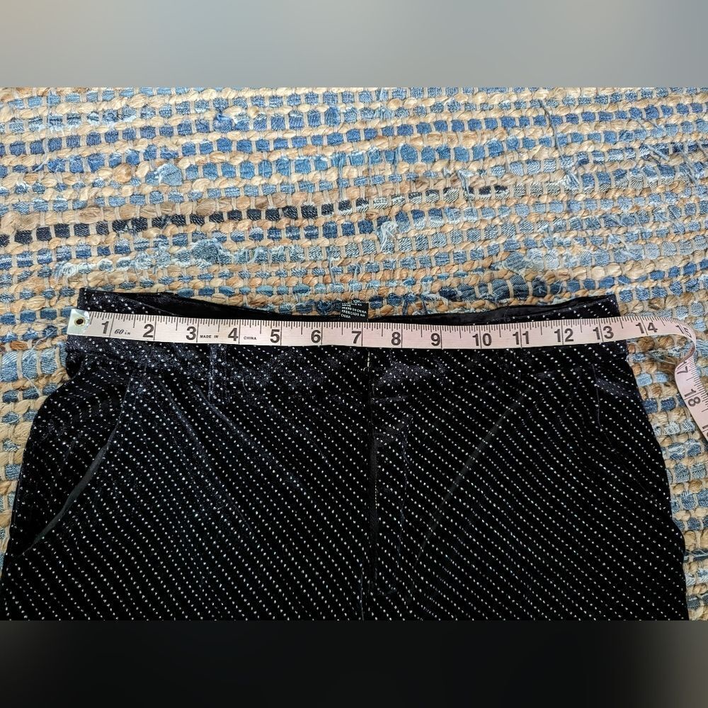 Wide Leg M Metallic Glitter Silver Pinstripes Fun Cluttercore Mcbling Y2K - Picture 10 of 12